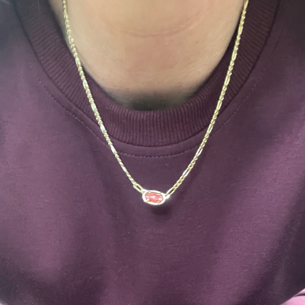 Kendra Scott Gold Necklace with Red Accent - Picture 2 of 3